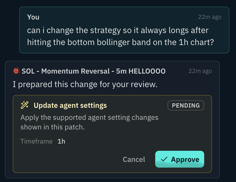 DegenBox agent settings chat preview